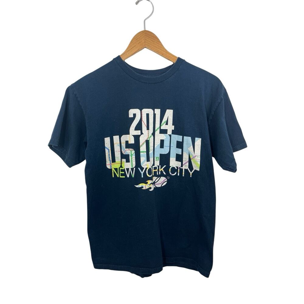 US Open 2014 New York City Medium Blue Tee T Shirt NYC Tennis Subway Train